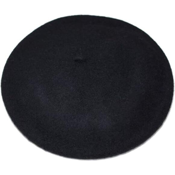 Chic Black Wool Beret for Women and Teens - Timeless French Fashion Accessory - Picture 2 of 2